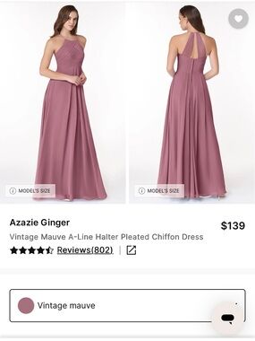 Azazie Ginger Dress in Mauve